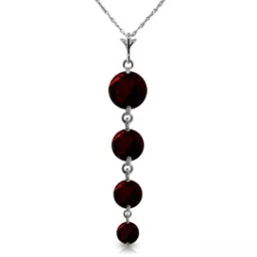 3.9 Carat 14K Solid White Gold Guardian Angel Garnet Necklace