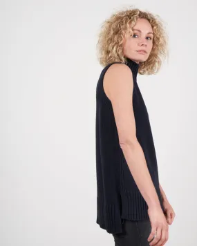anna sleeveless turtleneck - navy