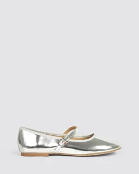 BAMBI BALLET FLATS SILVER SMOOTH