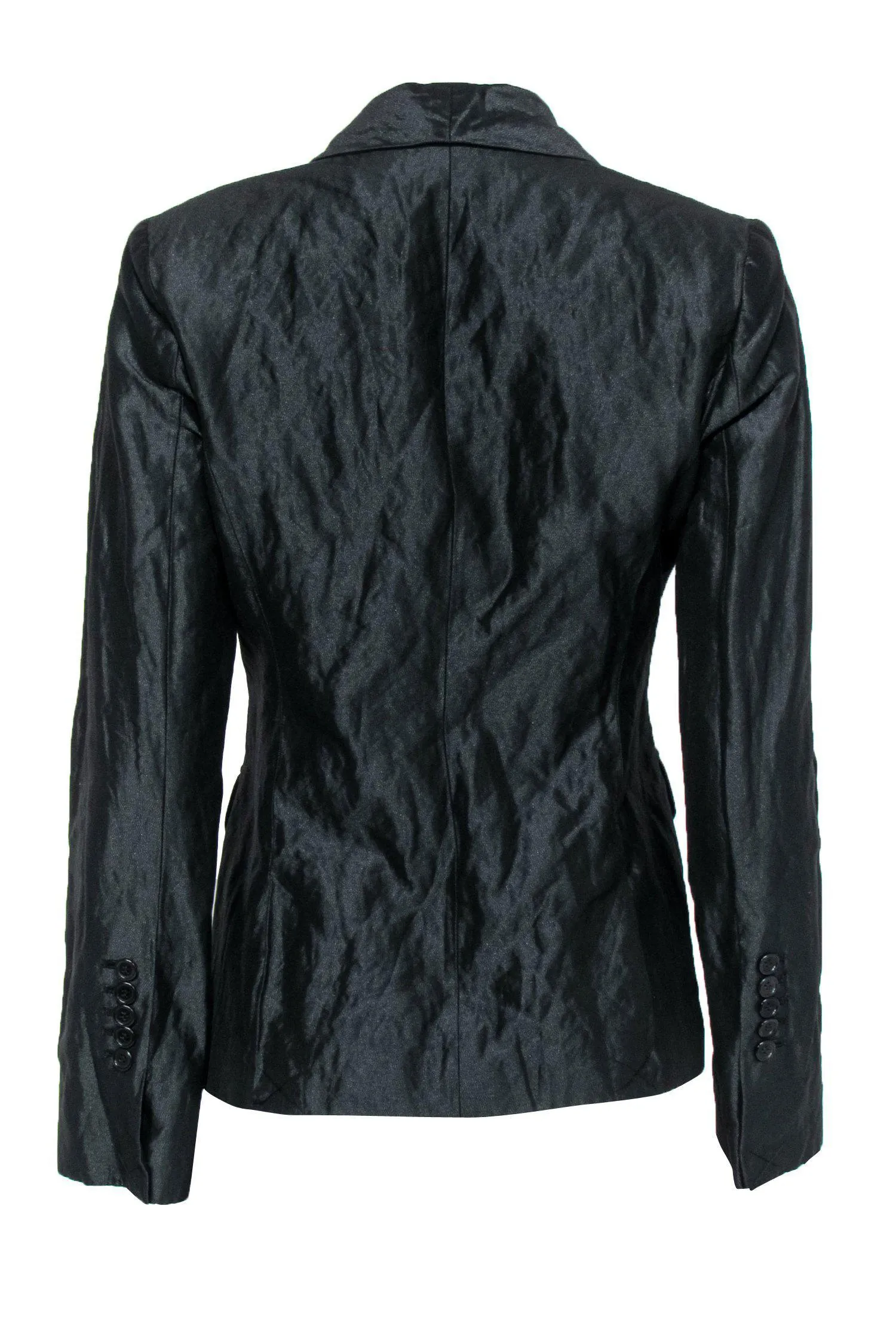 BCBG Max Azria - Black Shiny Single Button Blazer Sz XS