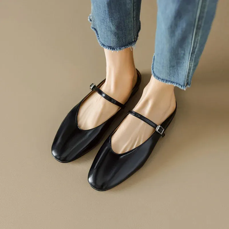 binfenxie  -  2024 New Genuine Leather Summer Flat Heels Women Sandals Elegant Party Prom Shoes Woman Office Lady Size 34-43 Women Slippers
