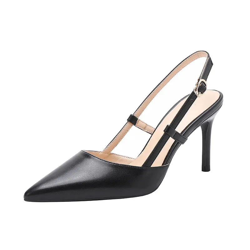 binfenxie  -  8cm New Fashion Sandals High Heels Female Ankle Strap Pointed Toe Party for Women Shoes 39 40 41