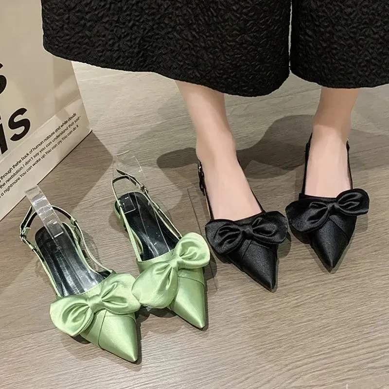 binfenxie  -  Bow Sexy Flats Sandals Women Shallow Dress Shoes Summer Casual Walking Women Shoes 2024 Designer Party Cozy Ladies Zapatillas