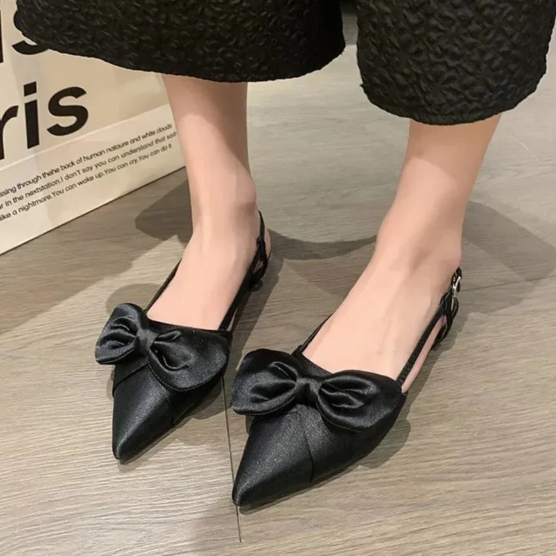 binfenxie  -  Bow Sexy Flats Sandals Women Shallow Dress Shoes Summer Casual Walking Women Shoes 2024 Designer Party Cozy Ladies Zapatillas