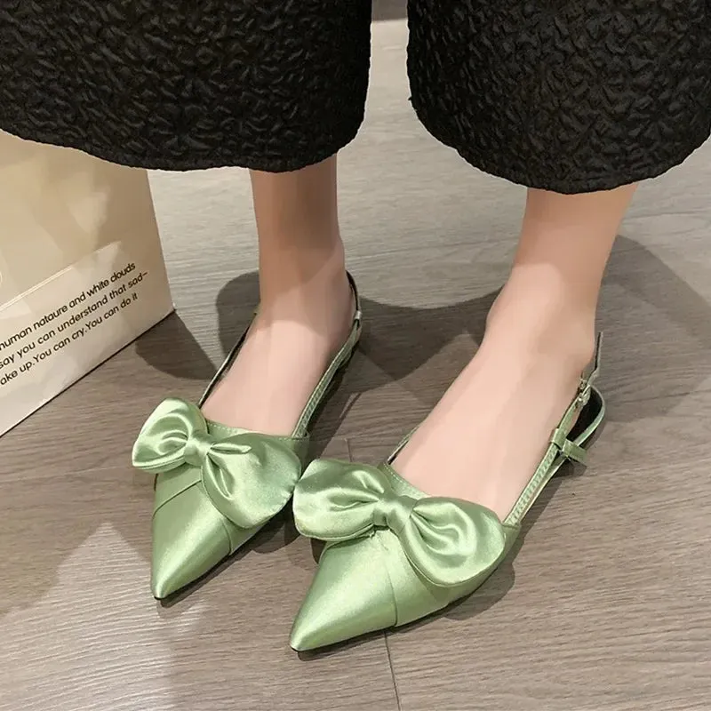 binfenxie  -  Bow Sexy Flats Sandals Women Shallow Dress Shoes Summer Casual Walking Women Shoes 2024 Designer Party Cozy Ladies Zapatillas
