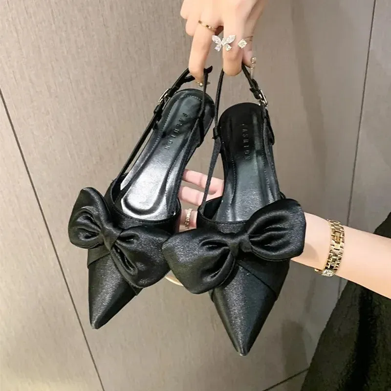 binfenxie  -  Bow Sexy Flats Sandals Women Shallow Dress Shoes Summer Casual Walking Women Shoes 2024 Designer Party Cozy Ladies Zapatillas