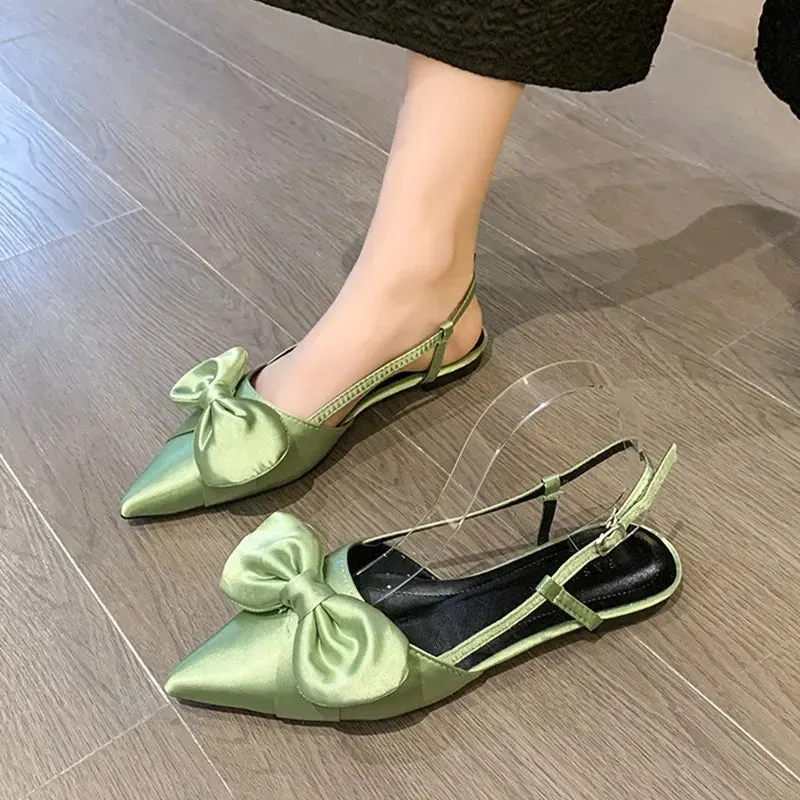 binfenxie  -  Bow Sexy Flats Sandals Women Shallow Dress Shoes Summer Casual Walking Women Shoes 2024 Designer Party Cozy Ladies Zapatillas