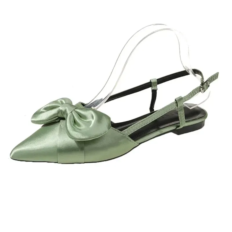 binfenxie  -  Bow Sexy Flats Sandals Women Shallow Dress Shoes Summer Casual Walking Women Shoes 2024 Designer Party Cozy Ladies Zapatillas