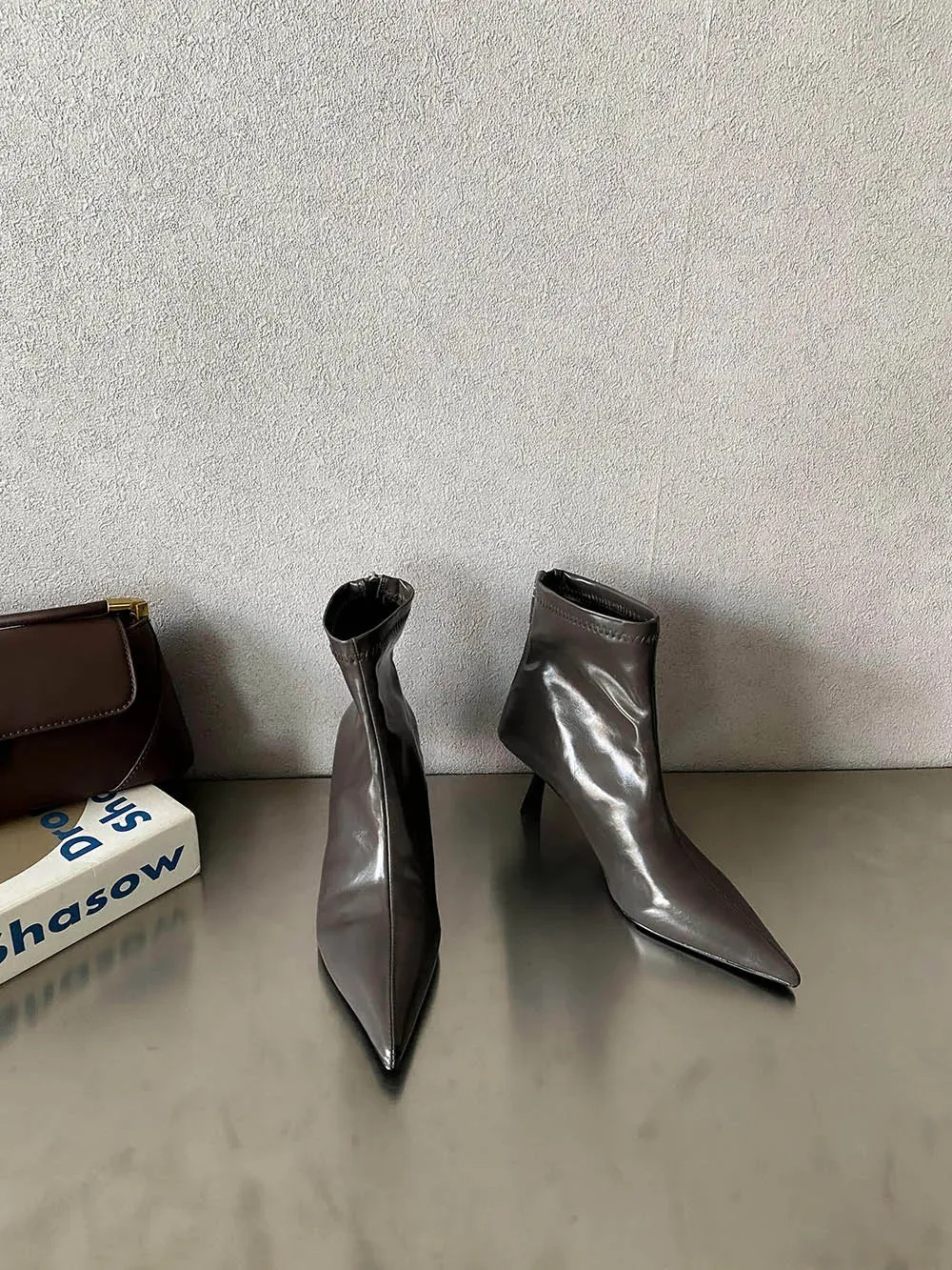binfenxie  -  Fashion Women Ankle Boots Ladies Sock Stretch Shoes Thin High Heels Party Pumps Dress Shoes Sexy Sock Boots Woman Size 35-40