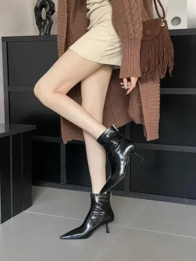 binfenxie  -  Fashion Women Ankle Boots Ladies Sock Stretch Shoes Thin High Heels Party Pumps Dress Shoes Sexy Sock Boots Woman Size 35-40