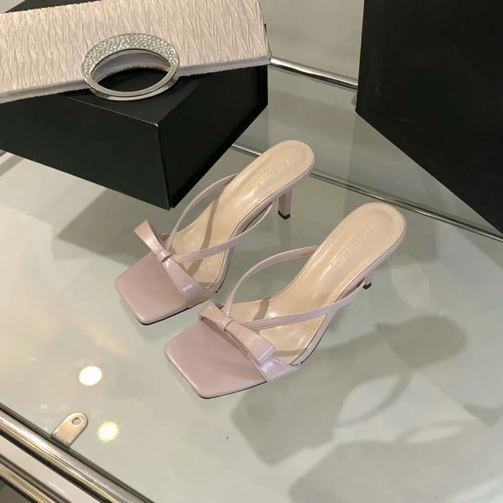 binfenxie  - Fashion Women Sandals Open Toe Summer Dress Shoes Thin High Heels Bow Design Shallow Slip On Party Pumps Dress Size 35-39