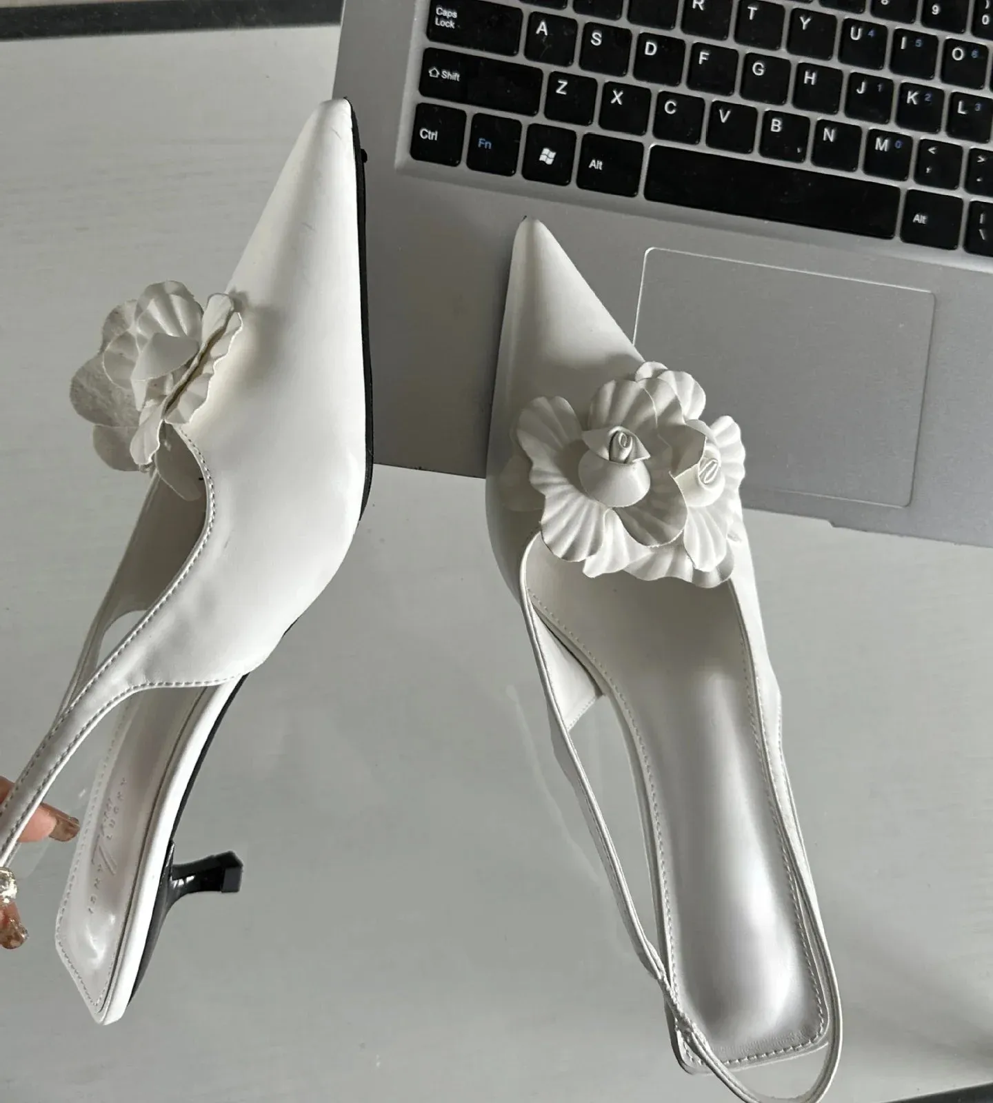 binfenxie  -  Luxury Design Flower Sandals Women Pumps Pointed Thin Low Heels Female Sexy Elegant Slingback Party Shoes Mules Sandalias Mujer
