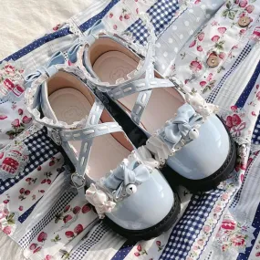 binfenxie  -  Mary Jane Kawaii Lolita Cute Student Doll Shoes Low Heel Flat Women's Shoes Patent Pu Leather Tea Party Shoes