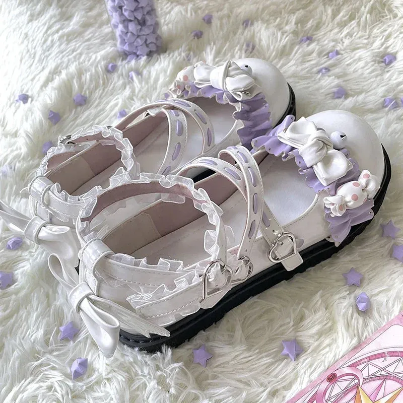 binfenxie  -  Mary Jane Kawaii Lolita Cute Student Doll Shoes Low Heel Flat Women's Shoes Patent Pu Leather Tea Party Shoes