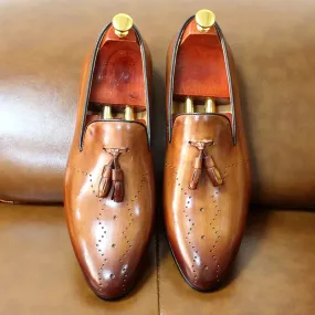 binfenxie  -  Men's Tassel Loafers Calf Genuine Leather Wedding Party Men Casual Dress Shoes Fashion Gentleman Stree Style Men Shoes