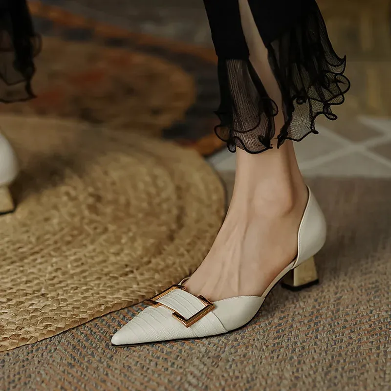 binfenxie  -  New Fashion Genuine Leather Shoes Women High Heels Party Wedding Shoes Spring Summer Pumps Ladies Shoes Heels for Women