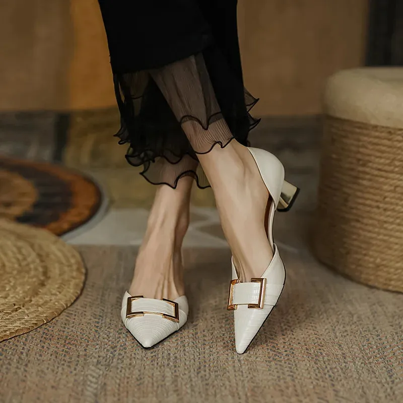 binfenxie  -  New Fashion Genuine Leather Shoes Women High Heels Party Wedding Shoes Spring Summer Pumps Ladies Shoes Heels for Women