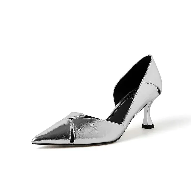 binfenxie  -  NEW Spring/Autumn Women Pumps Pointed Toe Thin Heel Women Shoes Split Leather Shoes for Women Solid High Heels Black Party Shoes