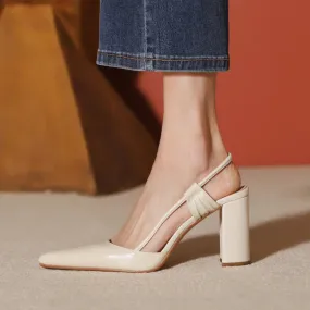 binfenxie  -  New Summer Sandles Women Square Toe Thick Heel French Retro Women Shoes Buckle 8cm High Heel Party Sandals Shoes for Women