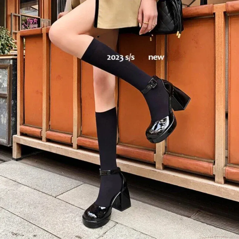 binfenxie  -  Platform Heels Pumps Women Shoes Mary Jane Shoes Chunky Heel Fashion Women's Sandals Party Pink Luxury Designer High Heels Women