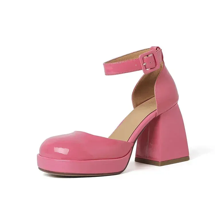 binfenxie  -  Platform Heels Pumps Women Shoes Mary Jane Shoes Chunky Heel Fashion Women's Sandals Party Pink Luxury Designer High Heels Women