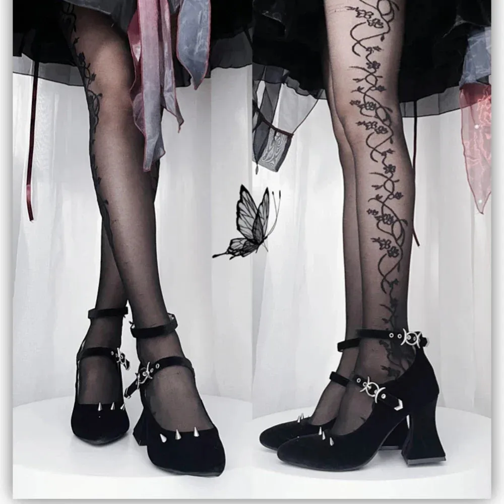 binfenxie  -  Pointed High Heel Shoes Lolita Woman Spring and Autumn Y2k Asian Culture Hot Girl Shallow Mouth Pumps Rivet Suede Party Shoes