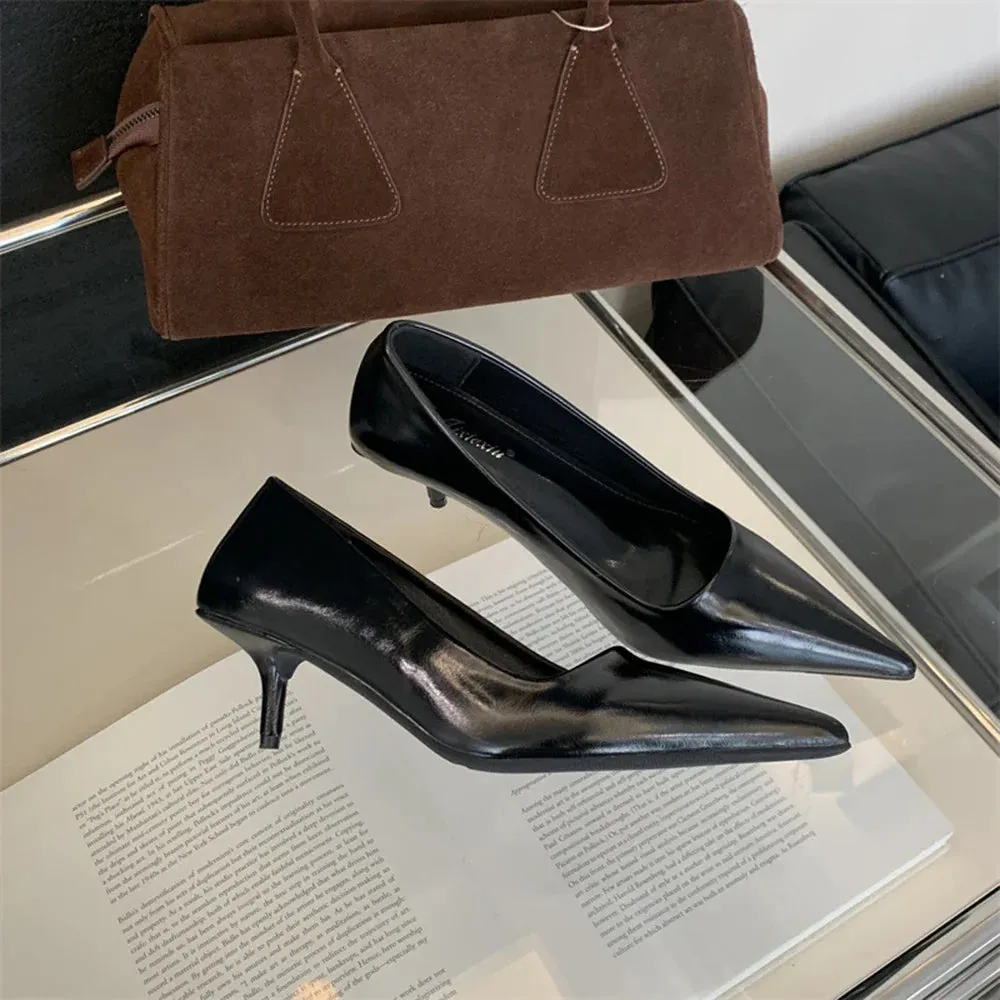 binfenxie  -  Pointed Toe Women Pumps 2024 New Arrivals Black Brown Red Thin High Heels Shallow Slip On Pumps Stiletto Sexy Party Shoes Woman
