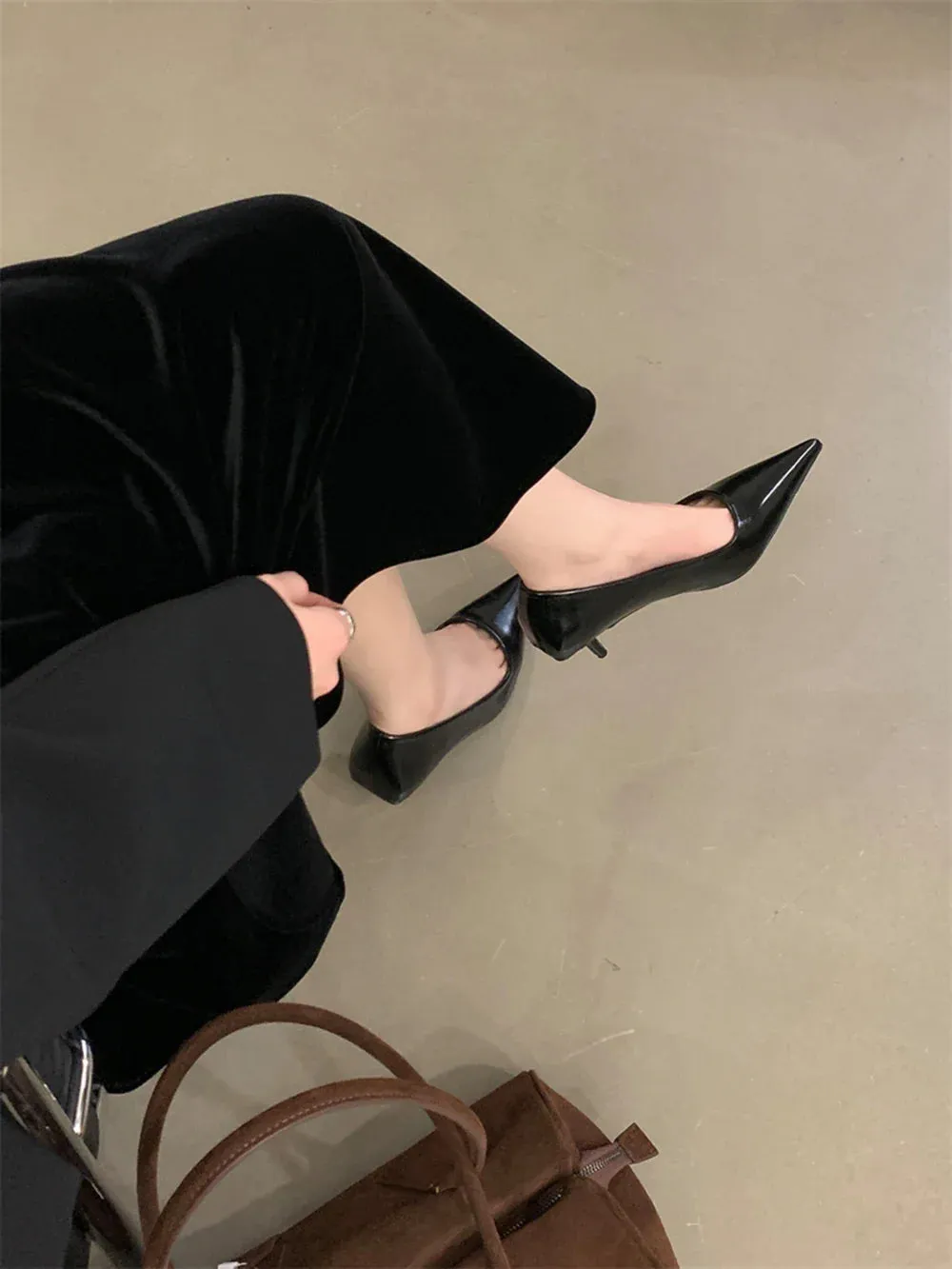binfenxie  -  Pointed Toe Women Pumps 2024 New Arrivals Black Brown Red Thin High Heels Shallow Slip On Pumps Stiletto Sexy Party Shoes Woman