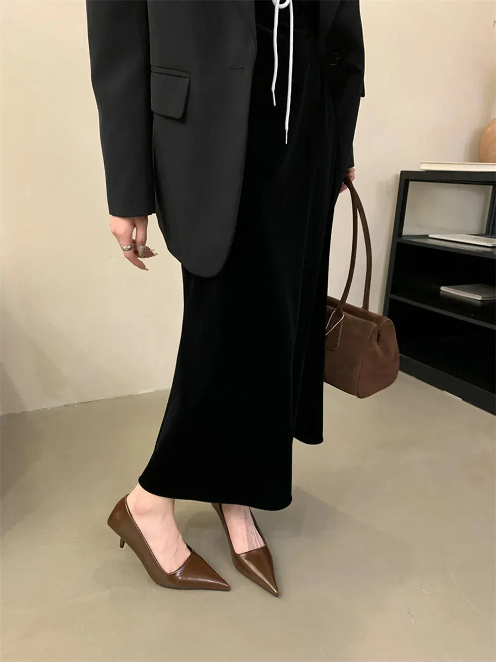 binfenxie  -  Pointed Toe Women Pumps 2024 New Arrivals Black Brown Red Thin High Heels Shallow Slip On Pumps Stiletto Sexy Party Shoes Woman
