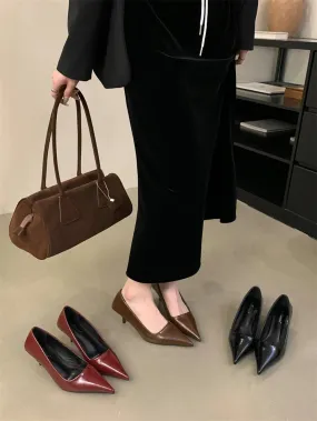 binfenxie  -  Pointed Toe Women Pumps 2024 New Arrivals Black Brown Red Thin High Heels Shallow Slip On Pumps Stiletto Sexy Party Shoes Woman