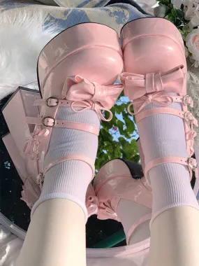 binfenxie  -  Summer Fashion Tea Party Sweet Lolita Shoes Women's Super High Heels 12cm Platform 4cm Cute Square Toe Mary Jane Shoes