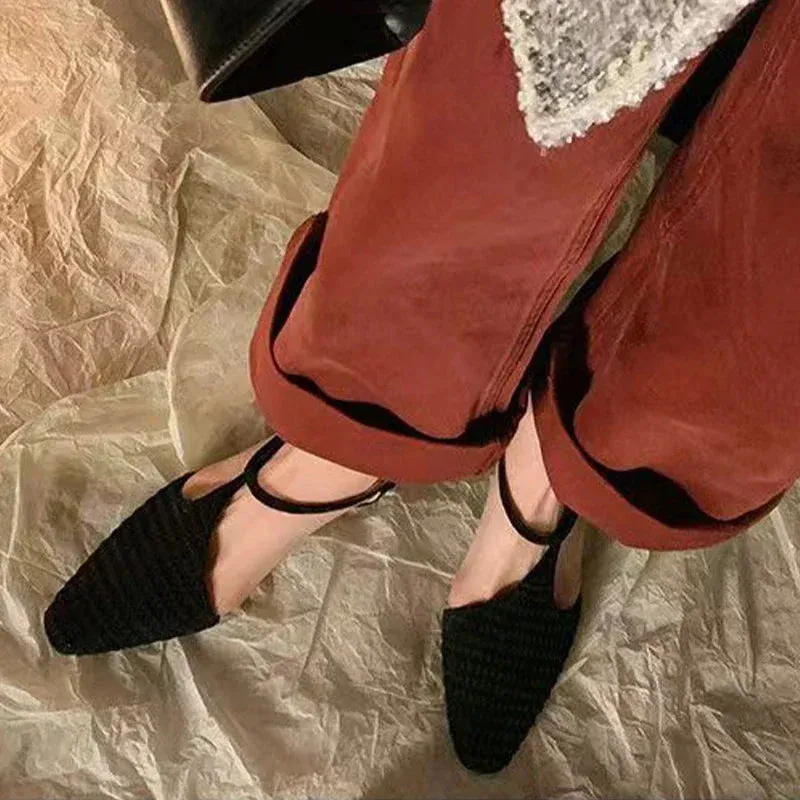 binfenxie  -  Summer Mid Heels Shoes Women Pointed Toe Sexy Sandals 2024 Fashion Elegant Party Dress Shoes Designer Cozy Female Zapatillas