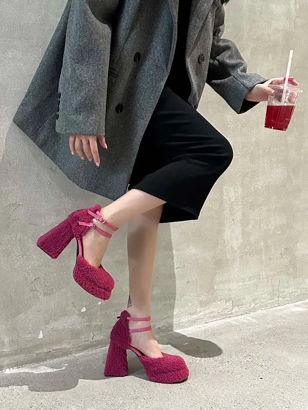 binfenxie  -  Women Sandals Platform Shoes Thick High Heels Black White Rose Cross Strap 2024 New Arrivals Party Dress Shoes Woman Size 39