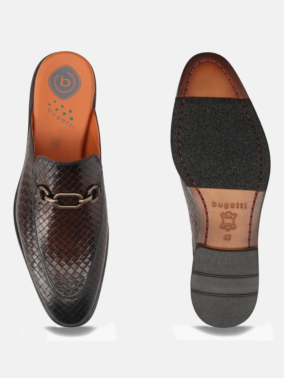 bugatti Brown Premium Leather Slip-ons Formal