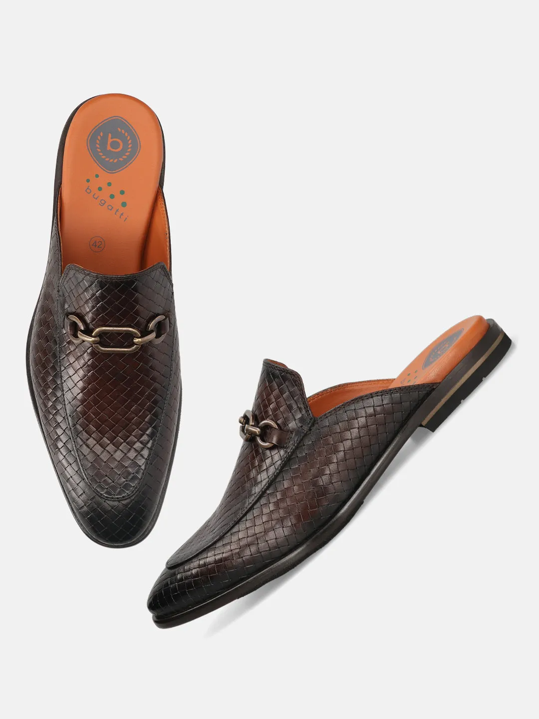 bugatti Brown Premium Leather Slip-ons Formal