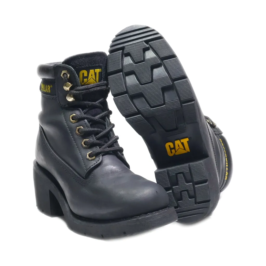 Caterpillar Ankle Boots Leather Black Colour For Women