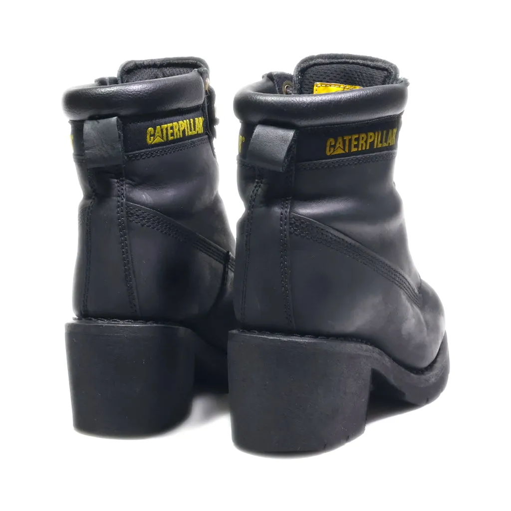 Caterpillar Ankle Boots Leather Black Colour For Women