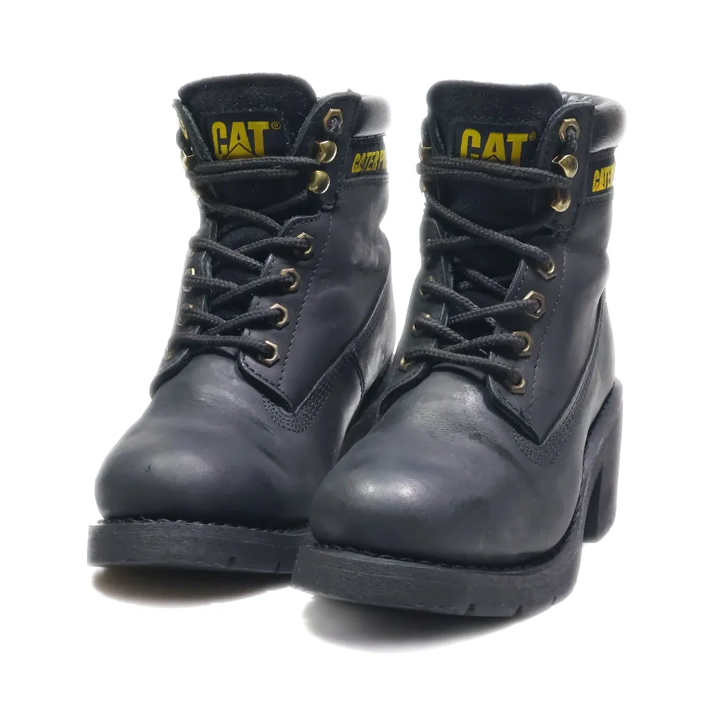 Caterpillar Ankle Boots Leather Black Colour For Women