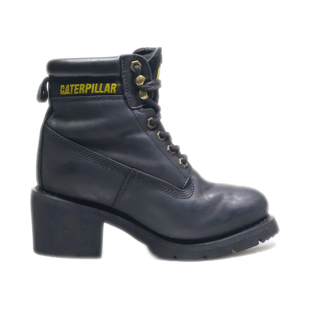 Caterpillar Ankle Boots Leather Black Colour For Women
