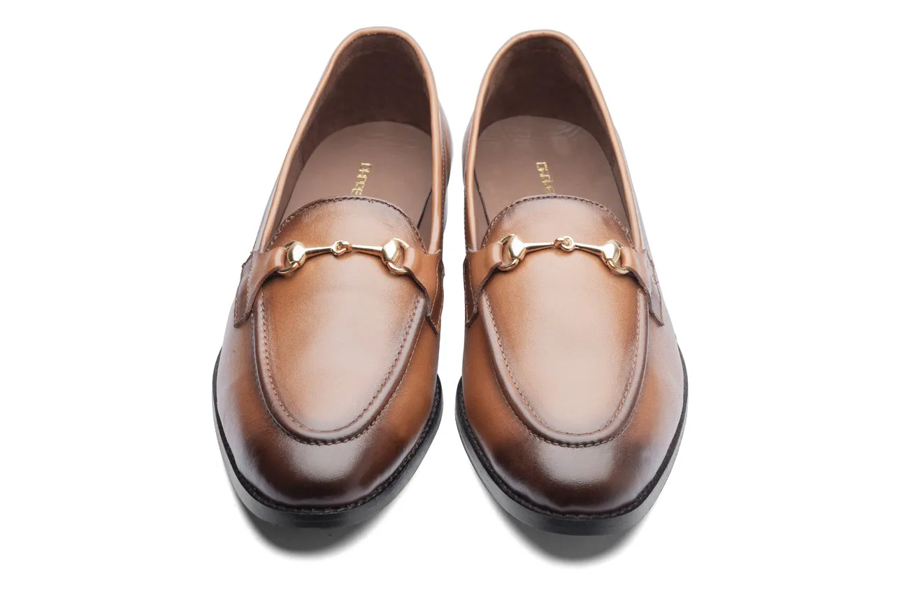 Charma Buckle Loafers - Tan