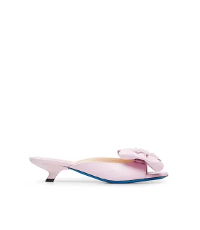 Chic pink nappa leather mules with sequins