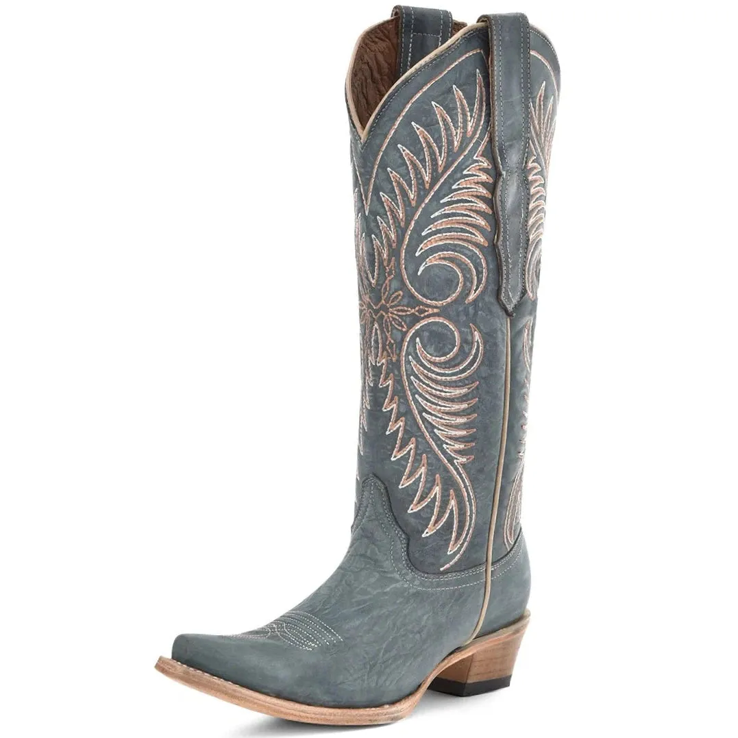 Circle G Women's Distressed Embroidery Cowgirl Boots