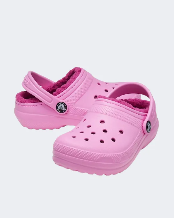 Crocs Classic Lined Clog Kids Lifestyle Slippers Pink 207009-6Sw