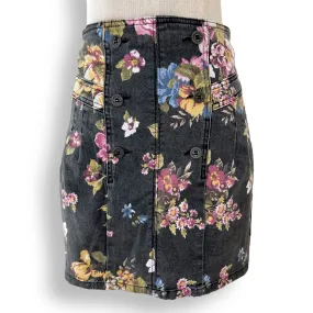 Cute Preloved Floral Denim Skirt