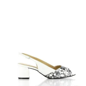 Dalessi Duprey White Pewter Slingback Sandals