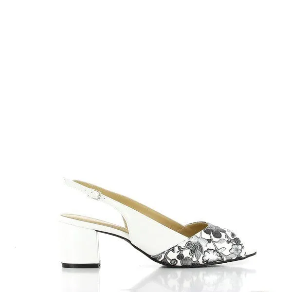 Dalessi Duprey White Pewter Slingback Sandals