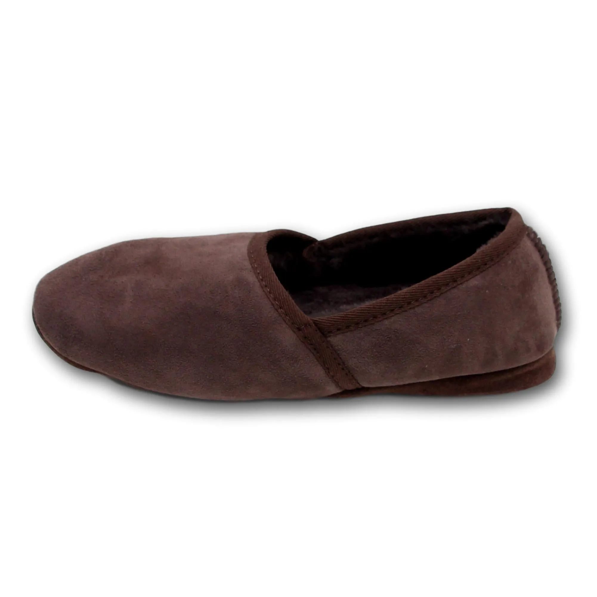 Deluxe Mens 'Noah' Sheepskin Slippers with Soft Sole - Chocolate