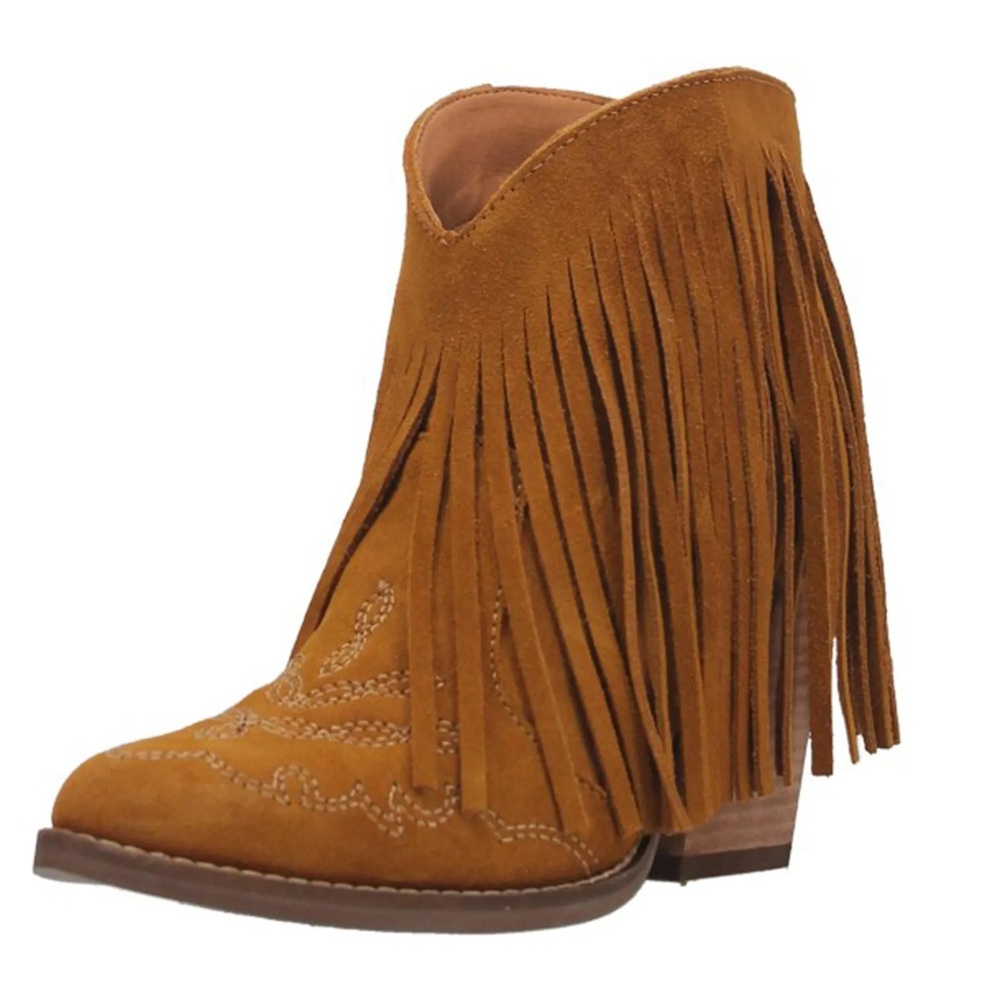 Dingo Women's Mustard Fringed Tangles Bootie