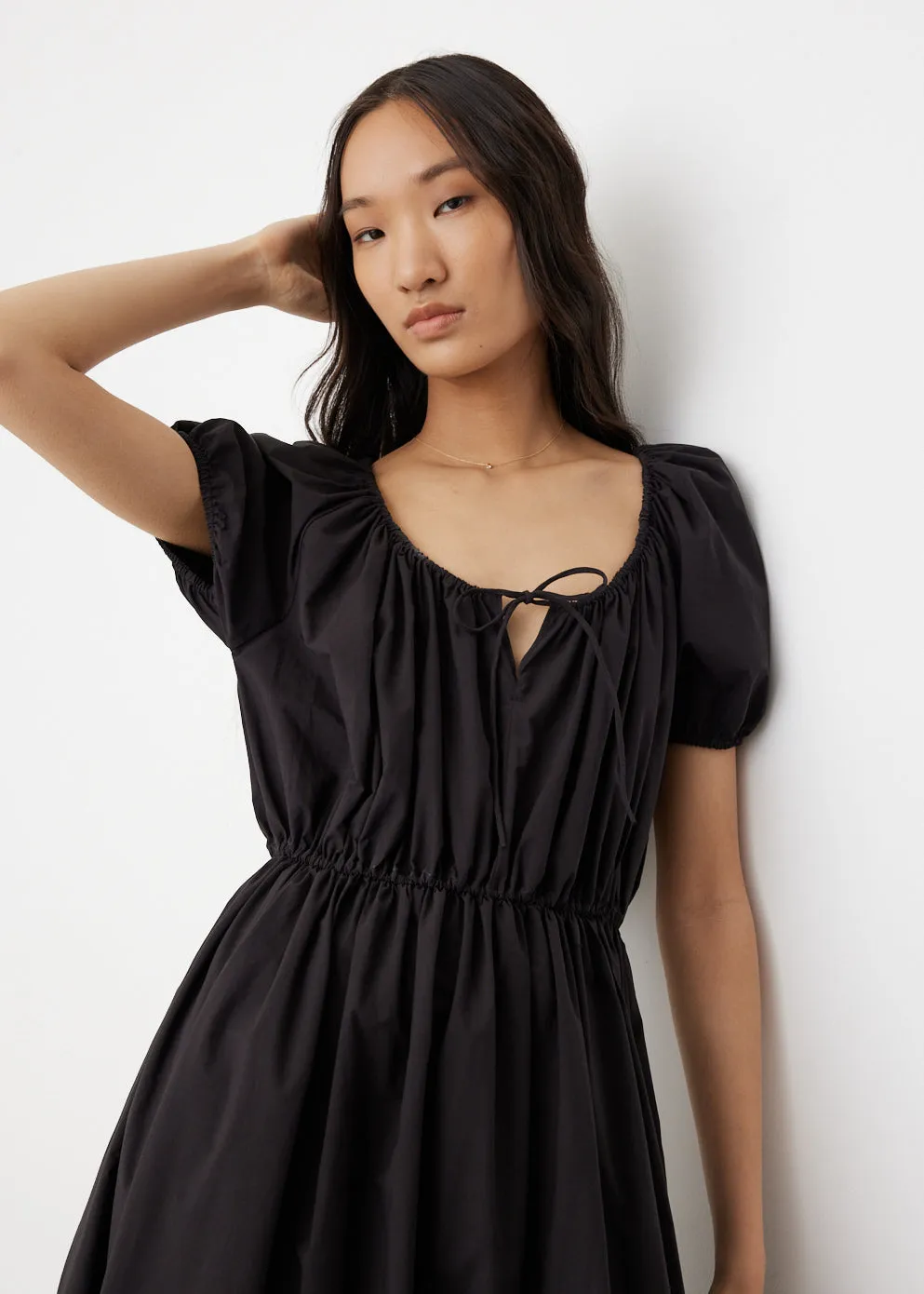 Drawcord Midi Dress