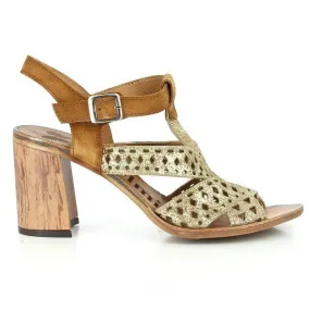 Felmini A087 Gold & Tan Sandals